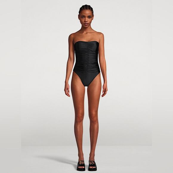 Good American Other - Good American Strapless Ruched One-Piece Swimsuit in Black 2/Medium